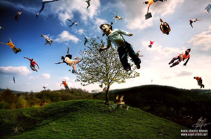 Flying people - Photomanipulation by Mario S. Nevado
