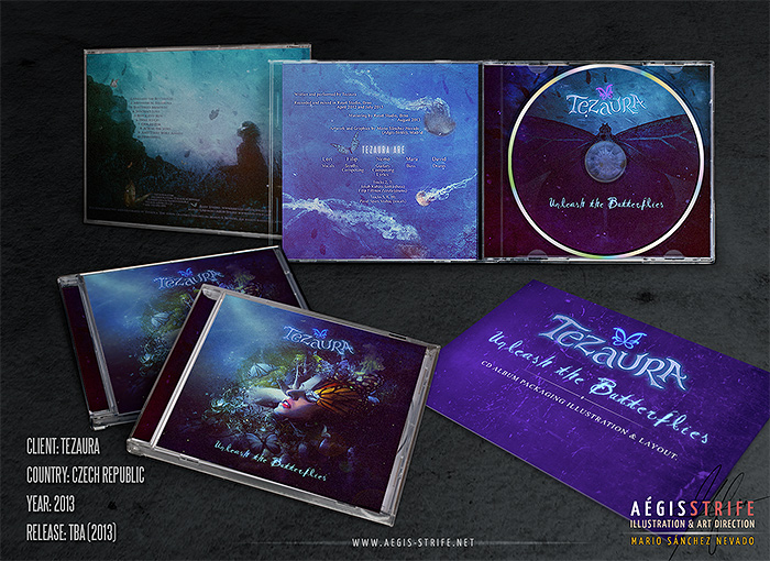 CD artwork, &#8216;Tezaura &#8211; Unleash the Butterflies&#8217; CD Artwork