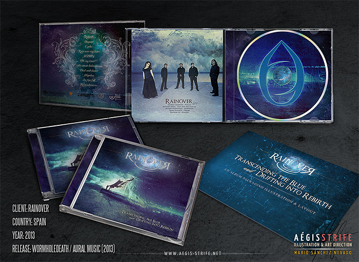 Rainover - Trascending the blue CD packaging design