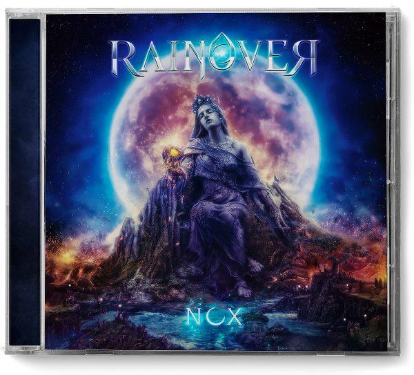 CD Album artwork for gothic metal band Rainover featuring a moon goddess monumental statue in the apocalypse. Art by Mario Nevado.