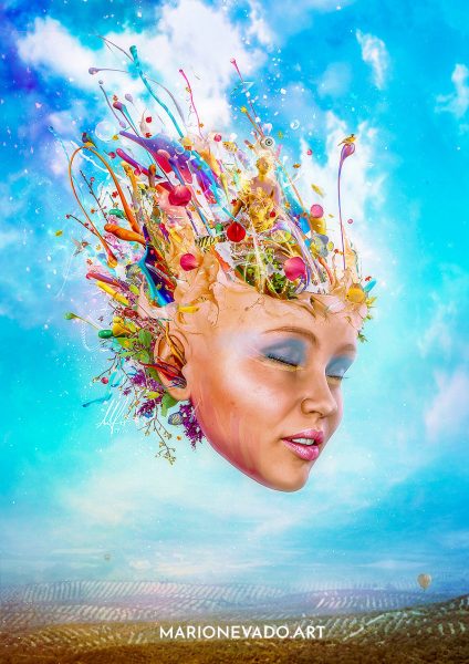 Muse - Surreal digital art by Mario Nevado about inspiration and creativity.