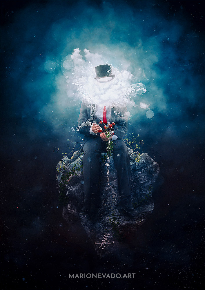 Patience - Dark Surrealism digital art by Mario Nevado about time, love and the universe.