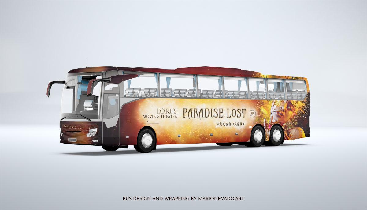 Lore's Moving Theater GREED Bus wrapping Design