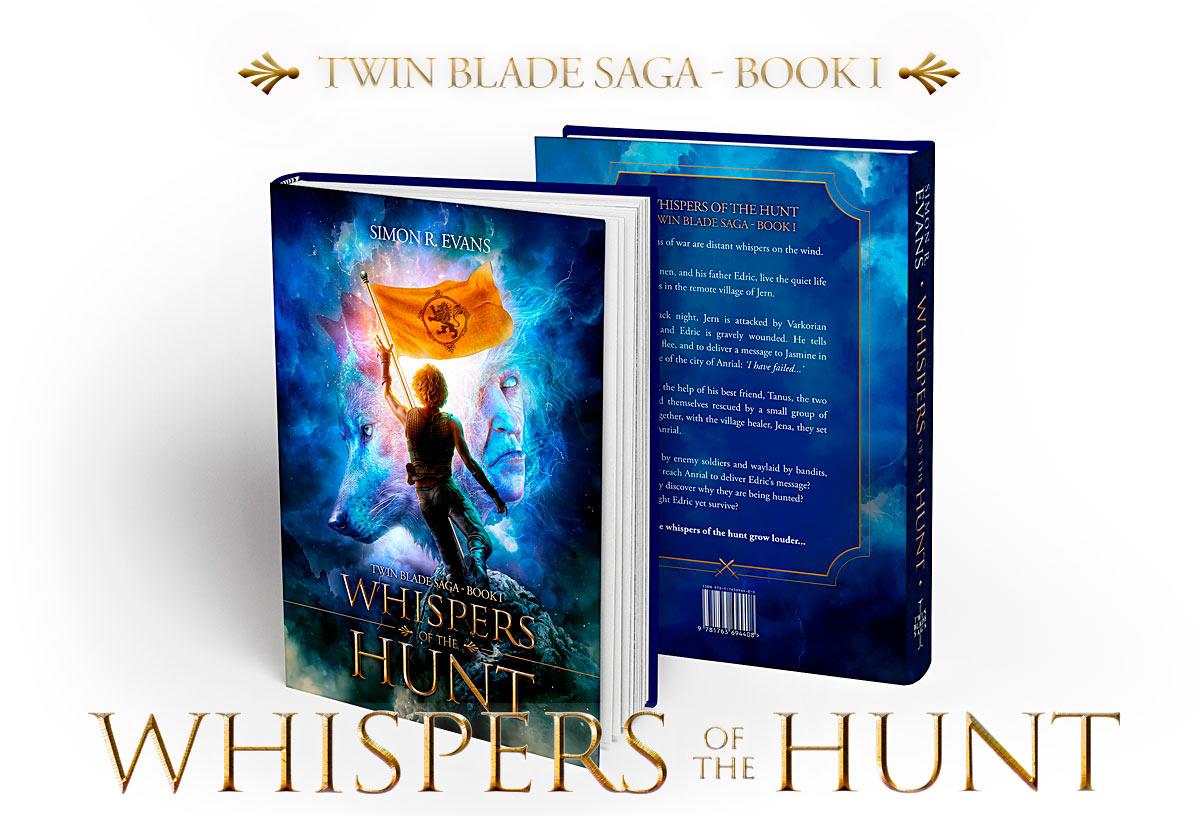 Whispers of the Hunt fantasy novel mockup