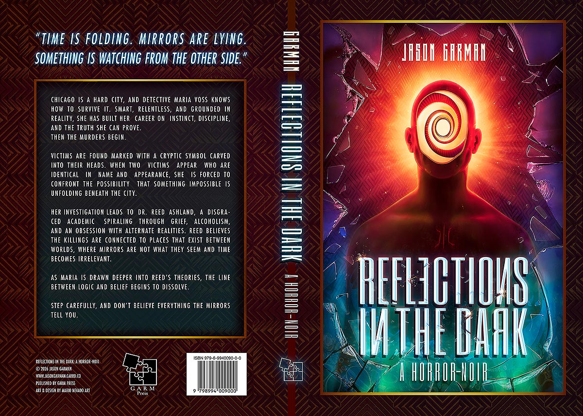 Reflections in the Dark - Full Book Layout Design for Horror Noir Novel designed by Mario nevado