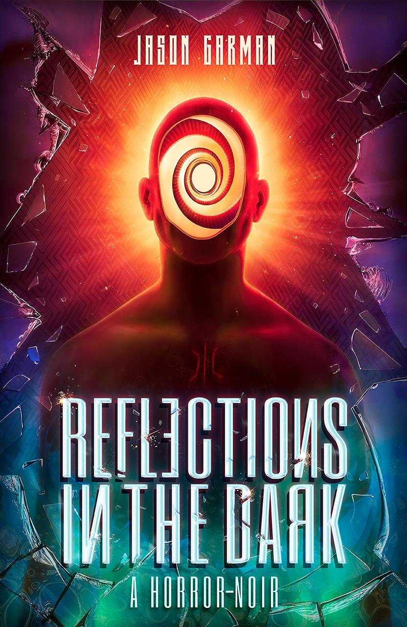 Reflections in the Dark Book Cover Design process - Horror Noir Book Cover Design by Mario Nevado